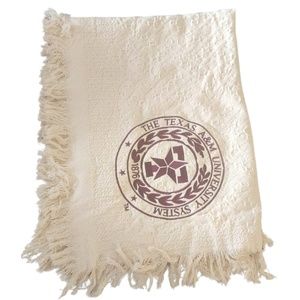 1980s Texas A&M Vintage Woven Pure Wool Throw Blanket